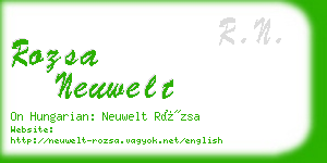 rozsa neuwelt business card